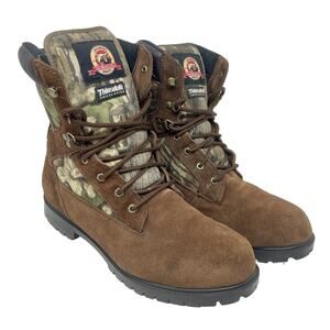 Brahma Leather Boots Brown + Camo Thinsulate Insulated Men's Sz 13